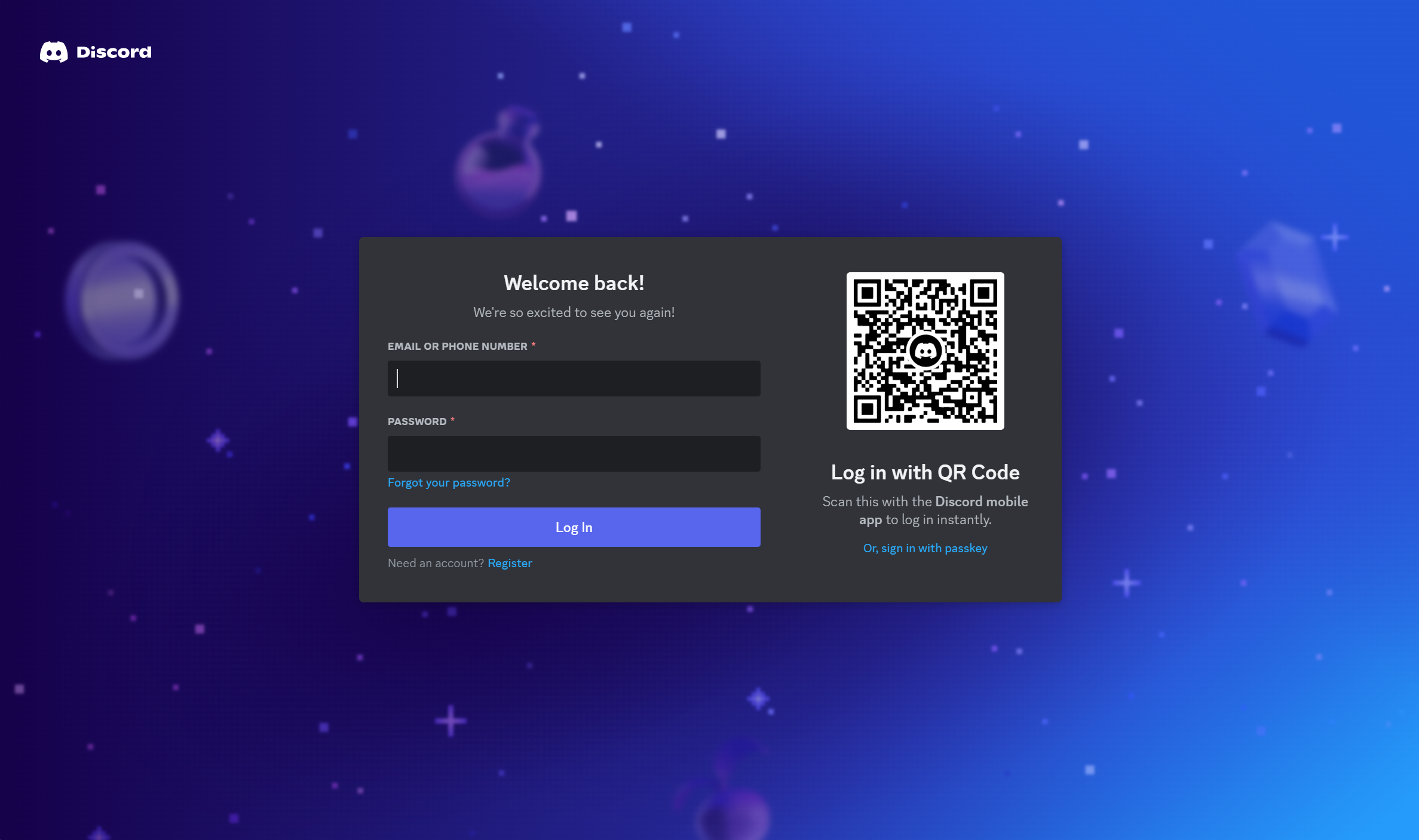 discord login page